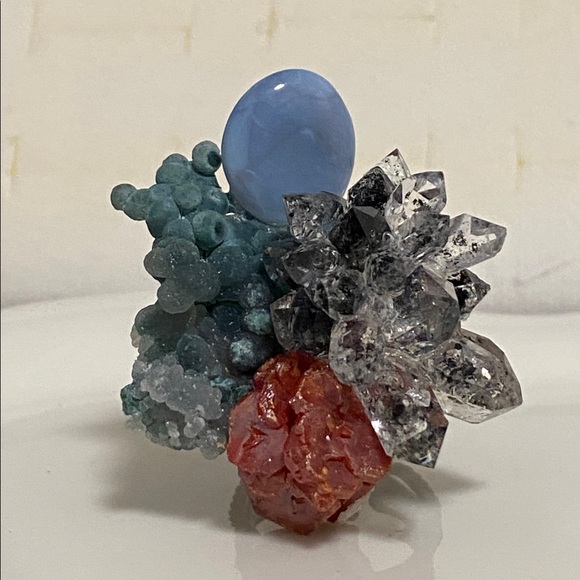 Multicolor Crystal Cluster statement ring - Picture 1 of 16